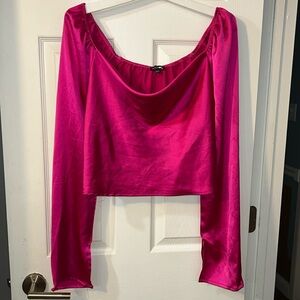 Fuchsia satin blouse